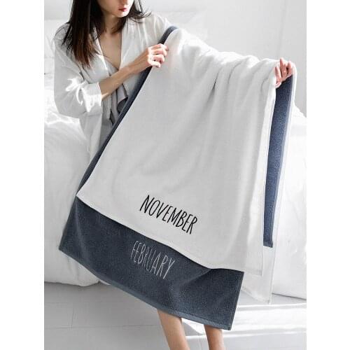 12 Months Couples Large Bath Towel Solid 100% Cotton Beach Towel Adults Quick Dry Washclothes Super Soft Absorbent Shower Towels