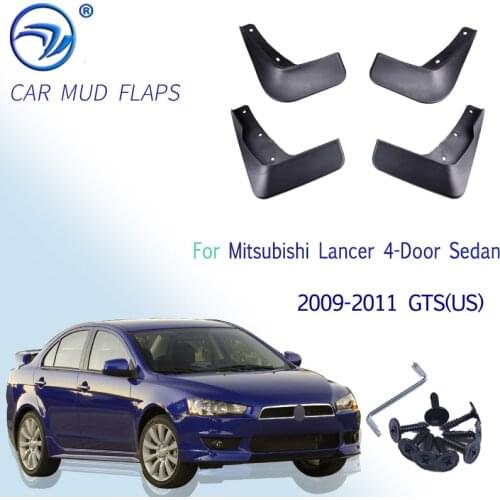 For Mitsubishi Lancer 9 2008-2011 2009 2010 Set Car Mud Flaps Sedan With Side Skirt GTS Mudflaps Splash Guards Mudguards Fender