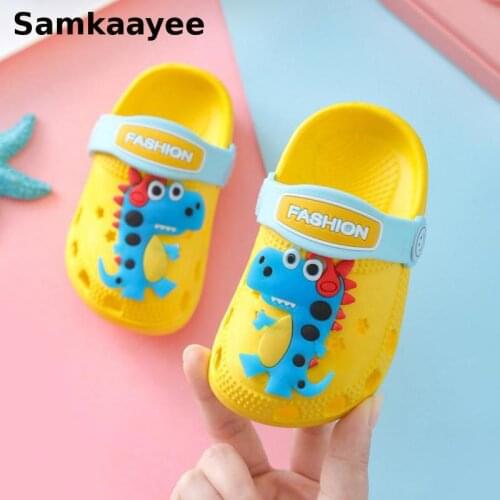 Children Shoes Kids Shoes Slippers Baby Sandals Summer 0-8y Boys Girls Mules Clogs Toddler Cartoon Dinosaur Non-Slip Sandalias 1