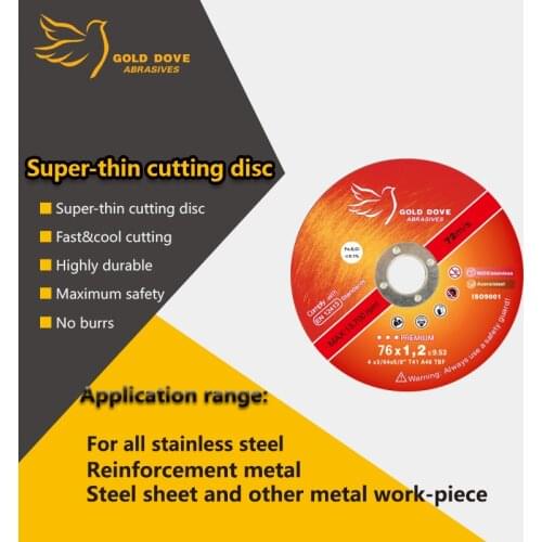 Cutting disc 3 inch mini-size 76mm GOLDDOVE abrasive wheel for metal and stainless steel