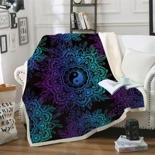 Sofa cushion Yoga mat Blanket Air Conditioner Is Thickened Double-layer Plush 3D Digital Printing Blanket Taiji Series