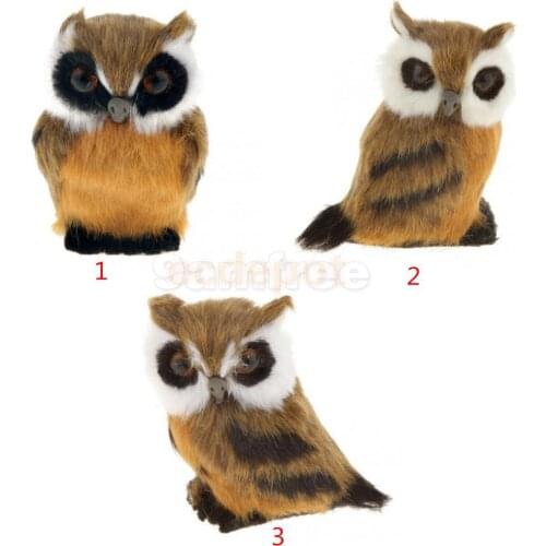 Fairy Night OWL Figurine Collection Miniature Furry Animals Model Plush Kid Toy Decorative Collectibles Ornament Kid Gift