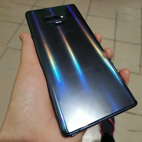 HOT!!Aurora Gradient Transparent Decorative For Samsung Galaxy Note 9 10 S10 S9 S8 Phone Protector Back Film Stickers