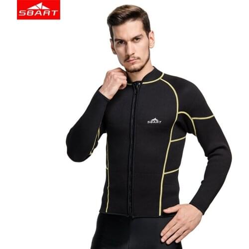 SBART 3mm Neoprene Men Diving Suit Jacket Snorkeling Spearfishing Wetsuit Kite Surfing Windsurf Keep Warm upper Jacket Swimwear