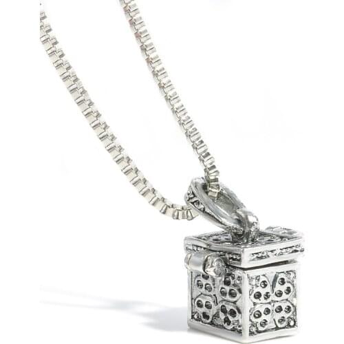 Mini Keepsake Metal Urn Cremation Pendant Jewelry Necklace Ash Holder Wish Come True Locket Necklace Love In Box Jewelry