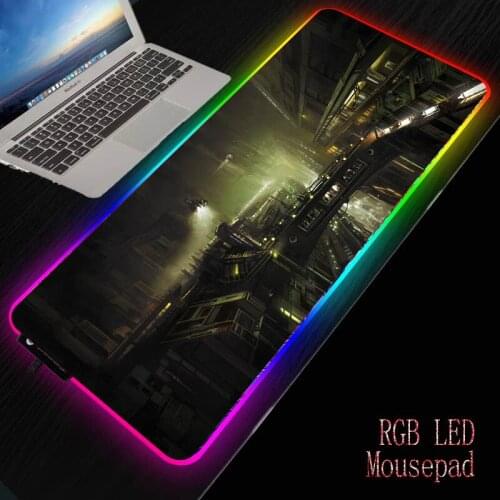 MRGBEST Bridge Fantasy Landscape Gaming Computer Mousepad RGB Large Mouse Pad Big Mause Pad PC Desk Play Mat with LED Backlit