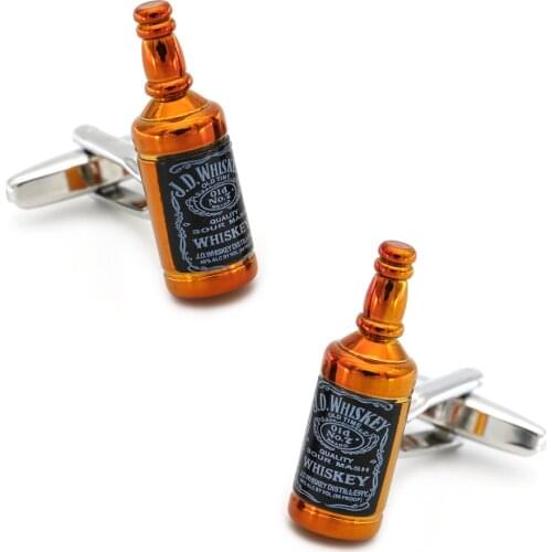 Whisky Cuff Links For Men Wine Bottle Design Quality Brass Material Red Color Cufflinks Wholesale&retail