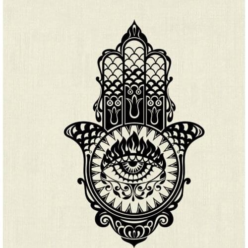 Hamsa Hand Wall Decal Beautiful Vinilos Decorativos Special Design Hand Of Fatima Eye Buddha Wall Stickers Art Mural DecorSYY378