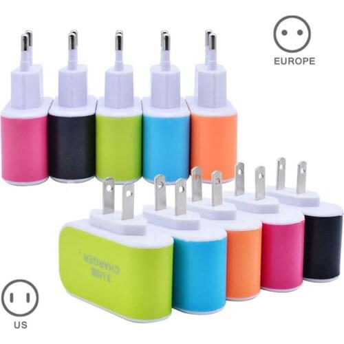 New 3 Port 3.1A Triple USB Port Wall Home Travel AC Charger Adapter EU Plug Mobile Phone Charger for iPhone Android Dropshipping