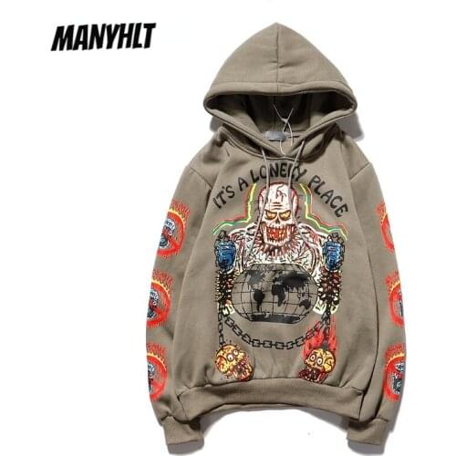New Mens Clothing Skull Palace Hoodie Jacket Hip-hop Graffiti Plus Velvet Hooded Sweater For Men And Women Anime Clothes