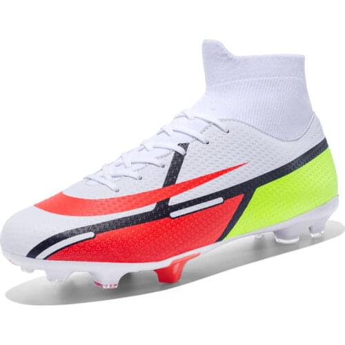 New Men Football Boots Boy High Ankle Soccer Shoe Women Soft Groud Man Football Shoes Botas De Futbol Socks Cleats Training