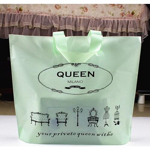 Very good quality 0.16mm thickness Queen design with handle plastic bags 50pcs/lot Fit clothes or gift packing