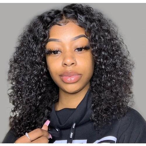 Brazilian Water Wave Short Bob 4x4 Closure Wig Human Hair Lace Frontal Wavy Curly Bob Wigs For Women Pre Plucked Lace Wig 180