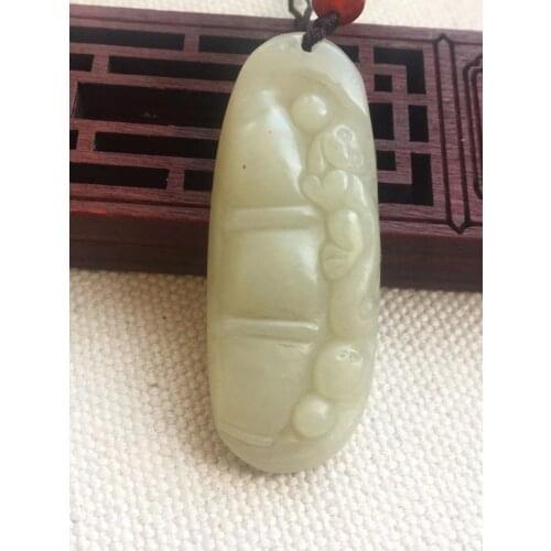 Natural hetian bean monkey jade pendant unique design jadeite jade necklace men jewelry women pendants jade