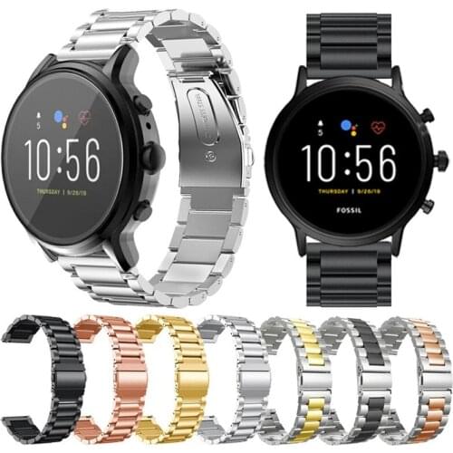 20 22mm Watch band for gear S3 S2 loop Stainless Steel bracelet for galaxy watch 3 41 45mm for Amazfit Bip Huawei GT Sport Strap