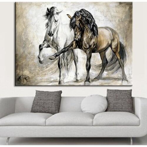 SELFLESSLY ART Vintage Horse Painting Canvas Prints For Restaurant ,Bedroom Decor Modern Animal Decorative Paintings Posters