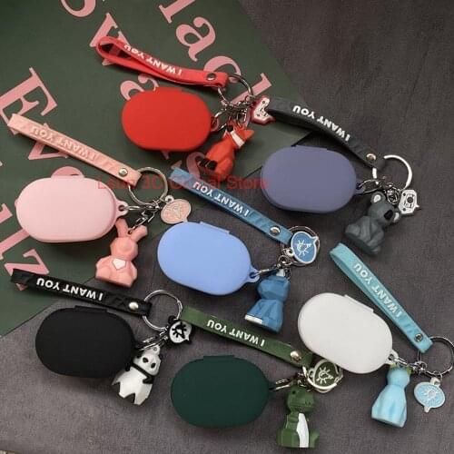 Cute Animal Keychain Silicon Case for Xiaomi Redmi AirDots 3 Case Protective Cover for AirDots3 Wireless Bluetooth Earphone Case
