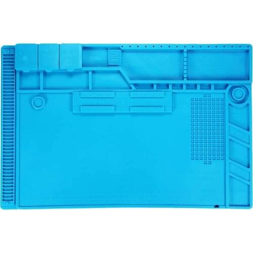 S-170 Insulation Pad Heat-Resistant Silicon Soldering Mat 480mm X 318mm Working Pad Desk Platform Solder Rework Repair Tools