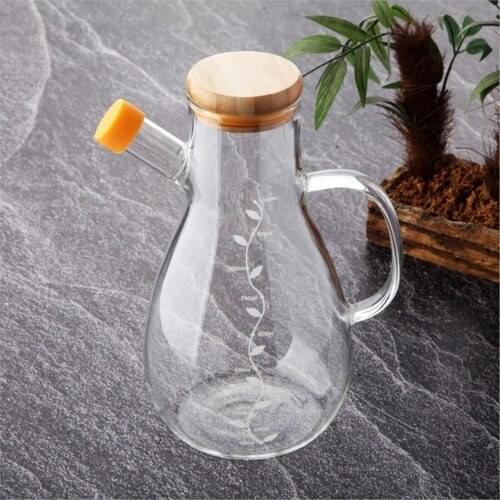 Tohana Glass Oil-Vinegar With Bamboo Lid 1000 ml