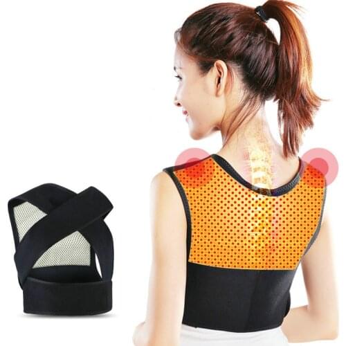 Tourmaline Self-Heating Shoulder Support Magnetic Therapy Waist Back Posture Corrector Spine Lumbar Brace Belt Strap Pain Relief