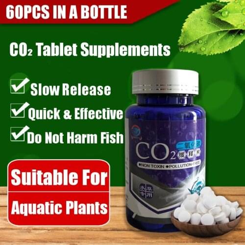 60pcs CO2 Tablet Water Grass Aquarium Aquatic Leaf Float Grass Plants CO2 Carbon Dioxide Slice Diffuser Producer For Fish Tank