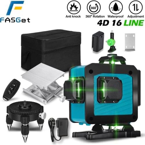 2021 16 Lines 4D Laser Level Self-Leveling Wireless Remote 360 Horizontal Vertical Cross Lines With Battery Wall Bracket Laser