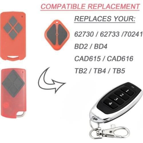 For B&D PTX-5 Tritran Garage Door BND TB5 BD4 BD2 replacement remote control