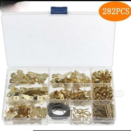 282Pcs Boxed Metal European Style Seamless Nail Wall Traceless Nail Photo Frame Picture Pendant Hook Set Hanging Hooks Kit Scres