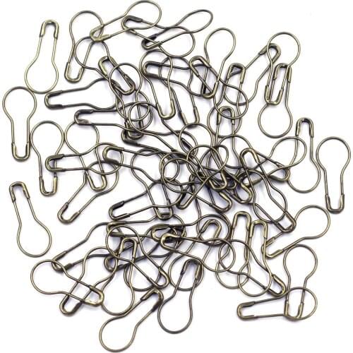 300Pcs Safety Pins Gourd Shape Clips Marker Tag Safe Knitting Cross Stitch Holder Sewing Kit Bronze Ton Jewelry DIY Finding 21mm