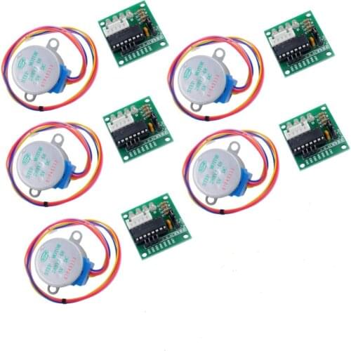 5Pcs 28BYJ-48 4 Phase DC Gear Stepper Motor 5V 1/64 Reduction Ratio + ULN2003 Driver Board kit for Arduino DIY Kit