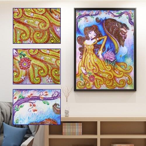 5D DIY Special Shaped Diamond Painting Beauty and Beast Embroidery Mosaic Craft Kit Popular Home Decoration Living Room Bedroom