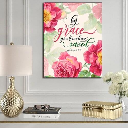 Bible Poetry Flower Christianity Diamond Embroidery 5D Diy Diamond Painting Cross Stitch Kit Diamond Mosaic Art A1322