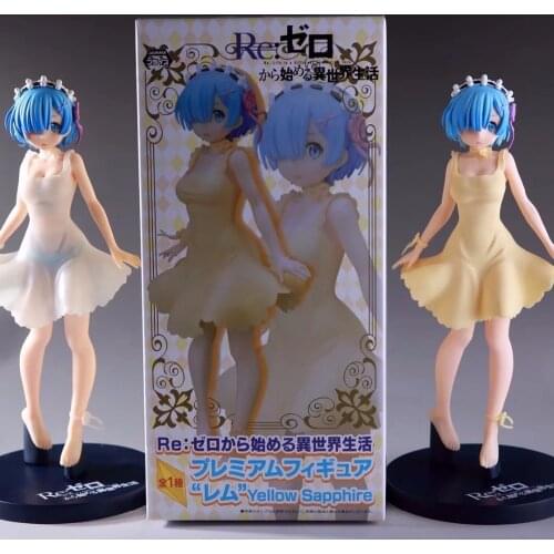 Anime Re:Life in a different world from zero Rem Transparent Dress PVC Action Figure Cute Rem Collectible Model Toys Doll 23cm