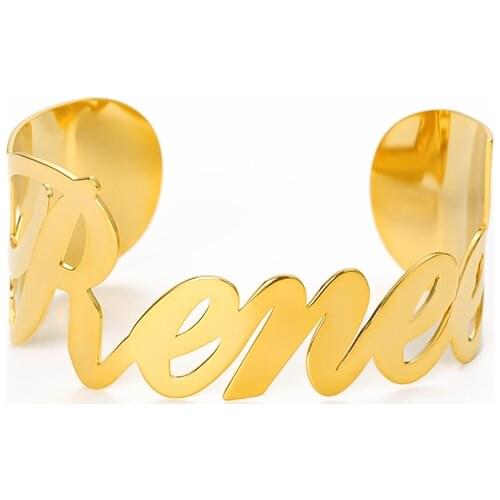 Custom Name Bracelet Gold Stainless Steel Bracelets With 30mm for Women Personalized Cuff Wide Bangles Jewelry Gift Moda Mujer