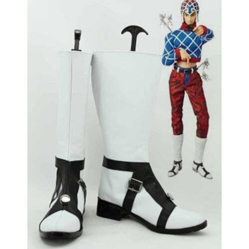 JOJO Guido Mista Black & White Cosplay Boots Shoes Men Cosplay Costume Party Shoes Custom Made Boots