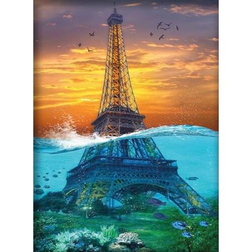 Underwater tower The wooden puzzle 1000 pieces ersion jigsaw puzzle white card adult childrens educational toys