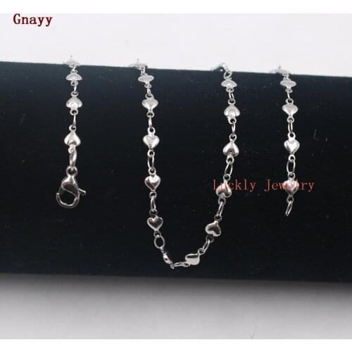 A dozen of 12pcs 5mm Strong Heart Link Chain Stainless steel Necklace 18''-32'' wholesale in bulk women Jewelry