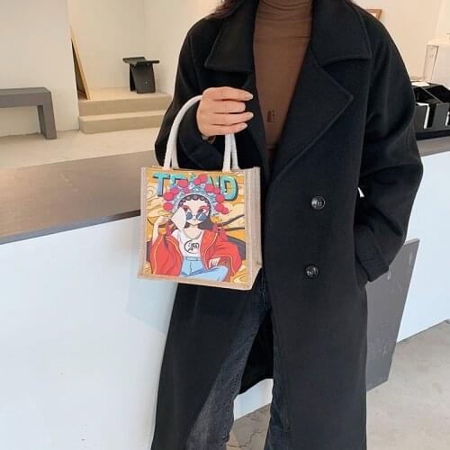 Chinese Style Canvas Women Bags 2020 New Retro Handbag Personality Creative Hand Bag Three-dimensional Zipper Small Square Bag