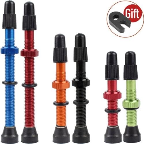 2pc Bicycle 48/60/78mm Presta Valve for Road Bike MTB Bicycle Tubeless Tires Brass Core Sealant and 4pc Presta Valve Sticker