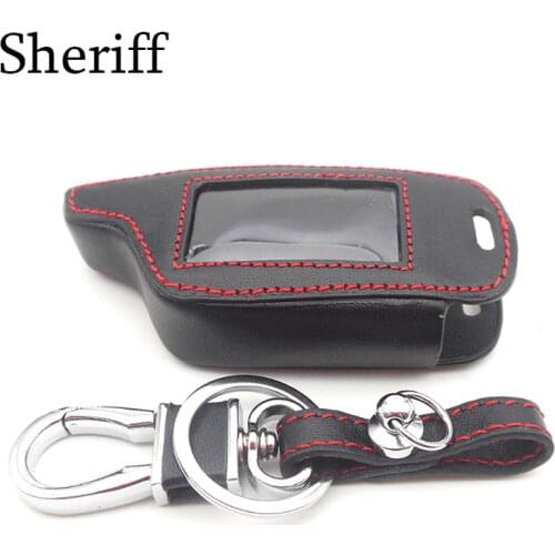 3 Buttons Leather Car-Styling Key Cover Case For Starline B9 B6 A91 A61 Twage Two Way Car Alarm System keychain