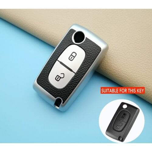 Leather Tpu 2 Buttons Car Remote Key Protection Cover For Peugeot 107 207 307 307s 308 407 607 For Citroen C2 C3 C4 C5 C6 C8