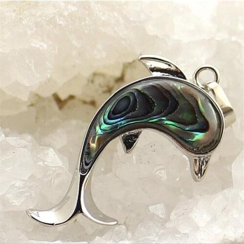 Natural Shell Abalone Pendant Dolphin fish Pendant Shape 23x38mm Trend Handmade Craft DIY Accessory Exquisite Necklace Jewelry