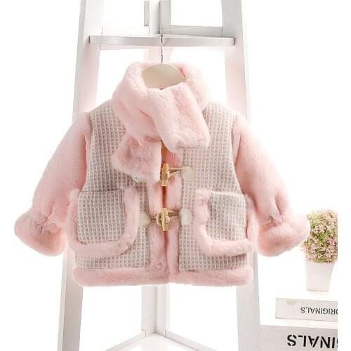 Baby Girls Faux Fur Coat Winter Children Girls Long Sleeve Christmas Jacket Warm Kids Girls Snow Coat Girls Outerwear Clothing