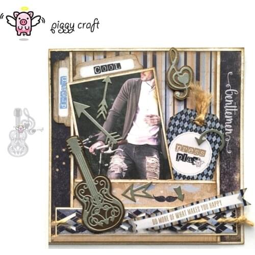 Piggy Craft metal cutting dies cut die mold Guitar note decoration Scrapbook paper craft knife mould blade punch stencils dies