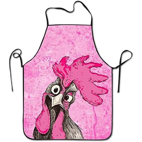 Cute Apron Home Bib Apron for Women Men Girl Kids Gifts Kitchen Decoration Cooking Baking Chicken Illustration