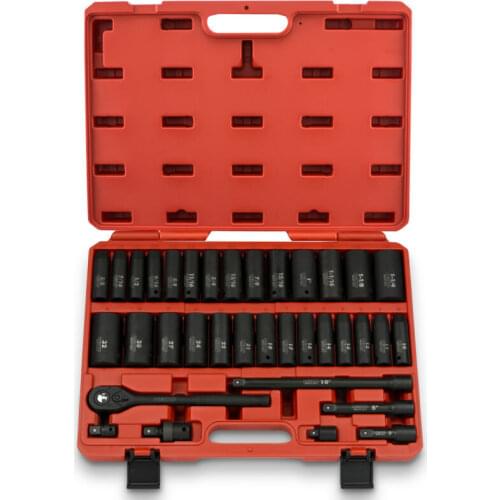 Neiko 35 Pc 1/2" Dr Deep Impact Socket Master Set | SAE & MM CR-V Steel