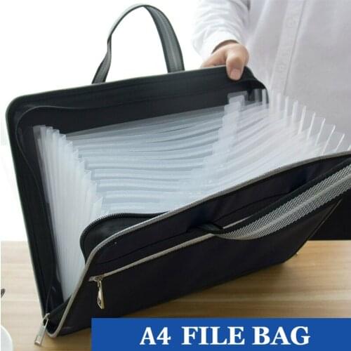 A4 Waterproof File Folders Expanding Folders Business Document Folder Portable Paper Note Storage Bag Desk Organizer Office