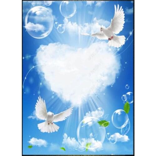 Custom photo wallpapers 3d mural wallpaper Blue sky, white clouds, seagull, living room ceiling zenith mural wall papers