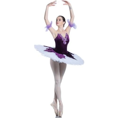 Stunning Tutu New Pre-professional Ballet Tutu for Girl & Women Purple Velvet Bodice With Purple Applique Ballerina Tutu