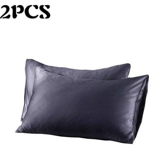 Silk Satin Pillow Case Grey Sky Smooth Blue Pink White Sliver Pillowcase Black Home Bedding Khaki